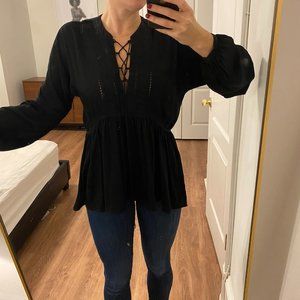 Boho black blouse